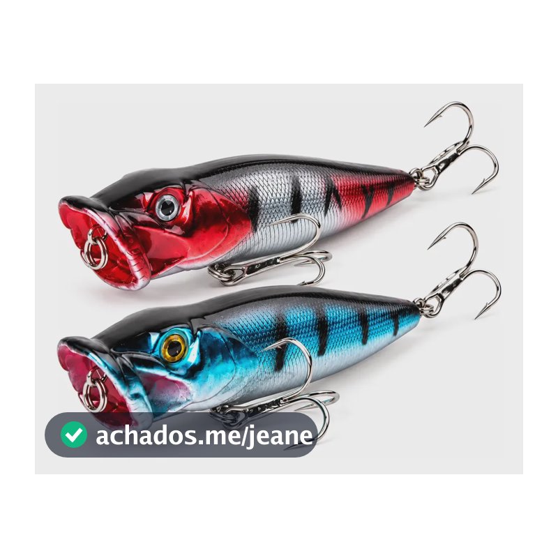 Kit 2 Isca Artificial Popper Traíra Tucunaré Robalo 9cm Variado