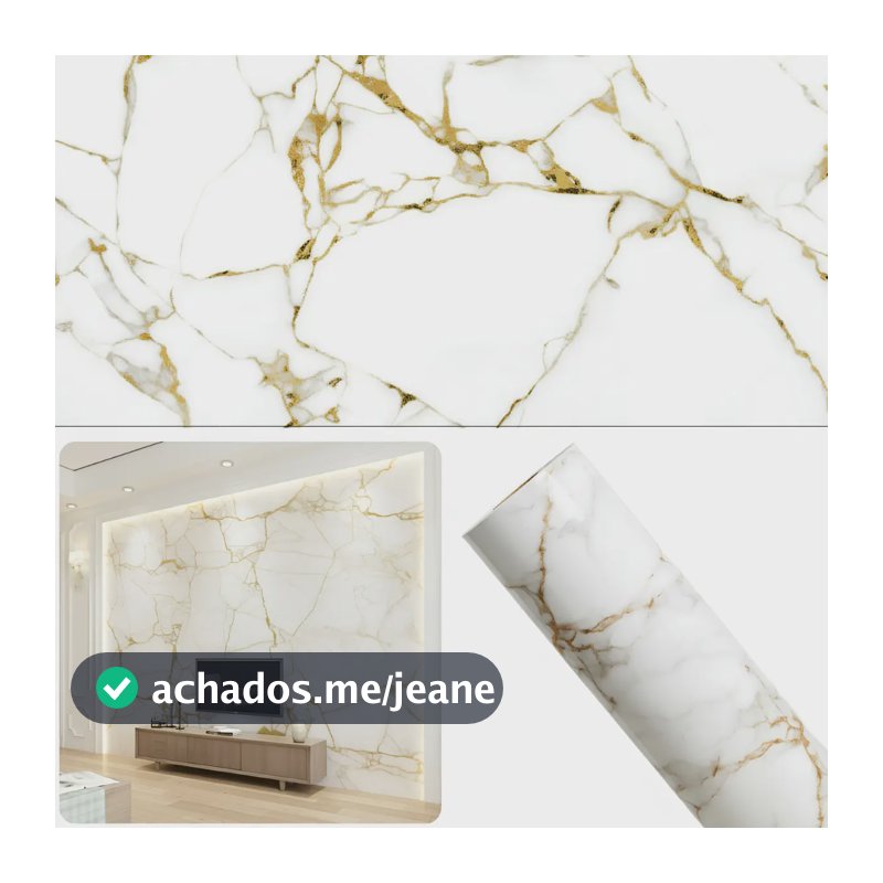 Papel Parede Adesivo Mármore Dourado Lavável Autocolante Mármore Dourado