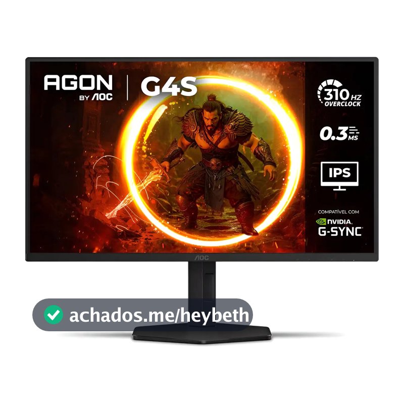 Monitor Gamer AOC AGON G4S 25" 310Hz 0.3ms HDR400 IPS Base Ajustável 25G4S/P Preto