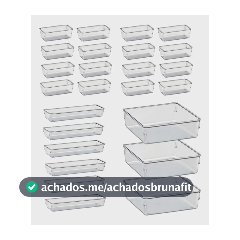Kit 25 Organizador Modular Multiuso Acrilico Rebirth Cor Cristal