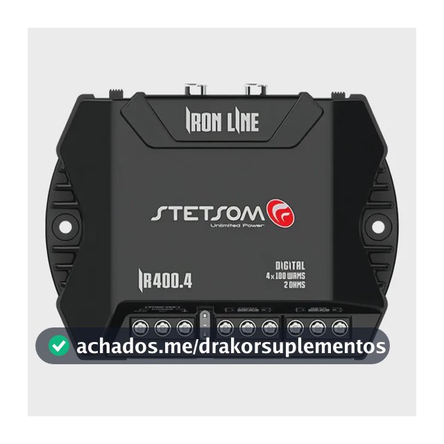 Stetsom Módulo Amplificador Ir400.4 400x4 Rca 400w Rms Digital Iron Line 2 Ohms Stereo Preto