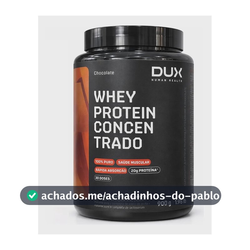 Whey Protein Concentrado Chocolate - Dux 900g Chocolate