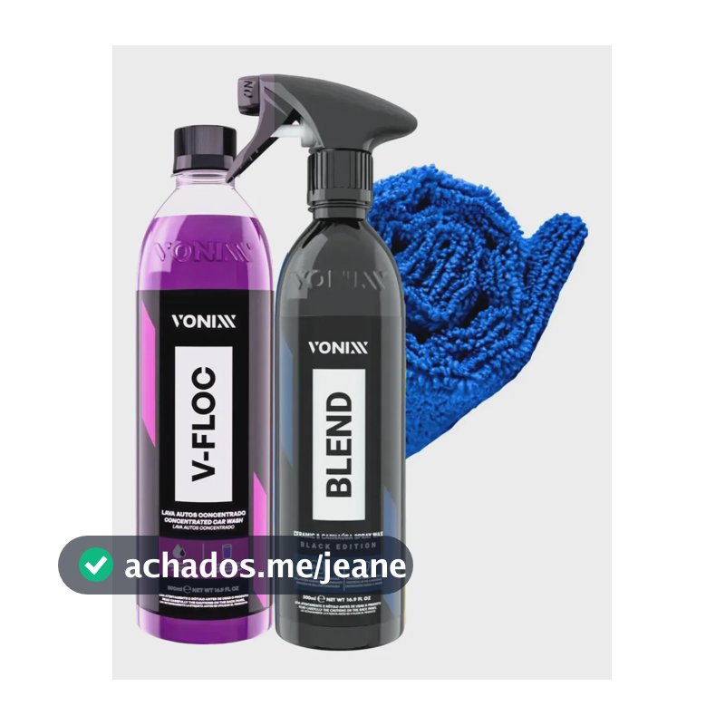 Cera Carnaúba Blend Spray Black Vonixx + V-floc 500ml + Pano