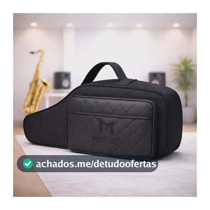 Bag Para Saxofone Alto Super Luxo Em Nylon E Couro Sintético Preto