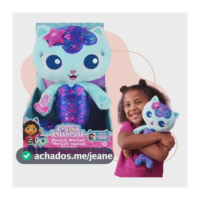 Gabby's Dollhouse Pelucia De 33cm Gato Sereia Com Som E Luz Pelucia Mercat 33cm Com Som E Luz Casa Da Gabby Netflix Sunny