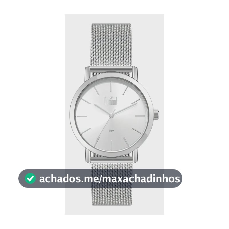 Relógio Dumont Traveller Masculino de Aço Prata Analógico