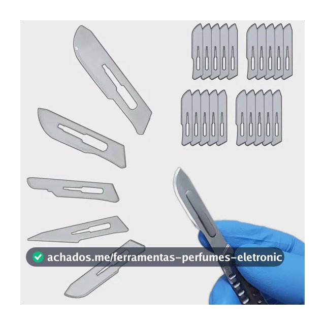 Lamina De Bisturi Kit 20un Escalpelo Cirúrgico Descartável