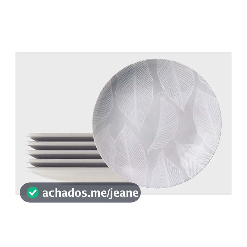 Kit De 6 Pratos Fundo Arbo Em Porcelana 21 Cm Tramontina Branco