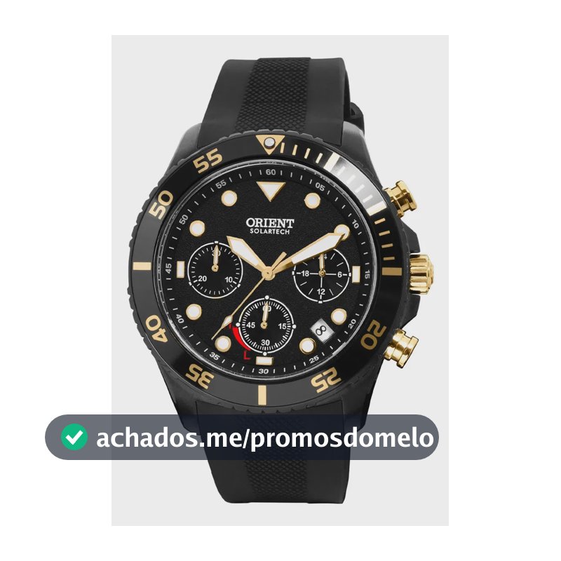 Relógio Orient Solartech MTSPC021 Masculino Aço Inoxidável Pulseira Silicone