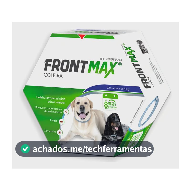 Coleira Frontmax Caes Acima 4kg Pulga Carrapat Leish 8 Meses