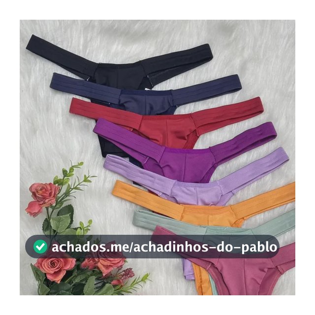 Kit 5 Tanga Fio Dental Duplo Elástico Laterais Denise