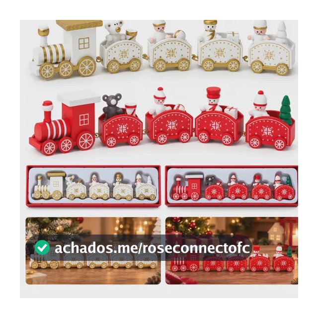 Trem De Natal Decorativo Em Madeira 25 Cm Para Mesa
