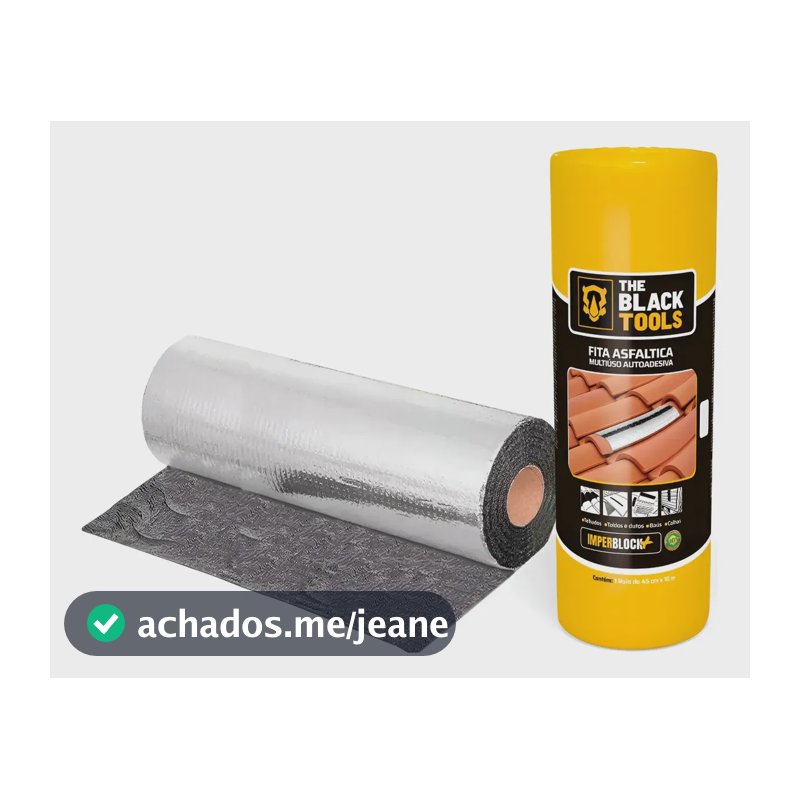 Fita Manta Asfáltica 45cm X 10m Aluminizada Auto Adesiva Prateado