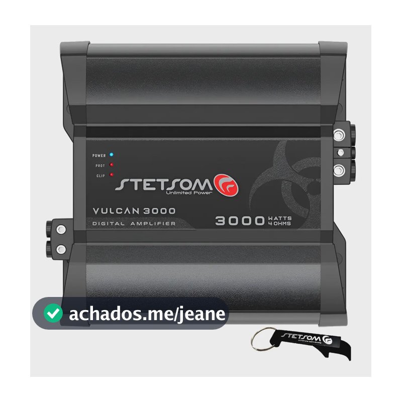 Modulo Amplificador Vulcan 3000 Stetsom 4 Ohms 1 Canal Novo Preto