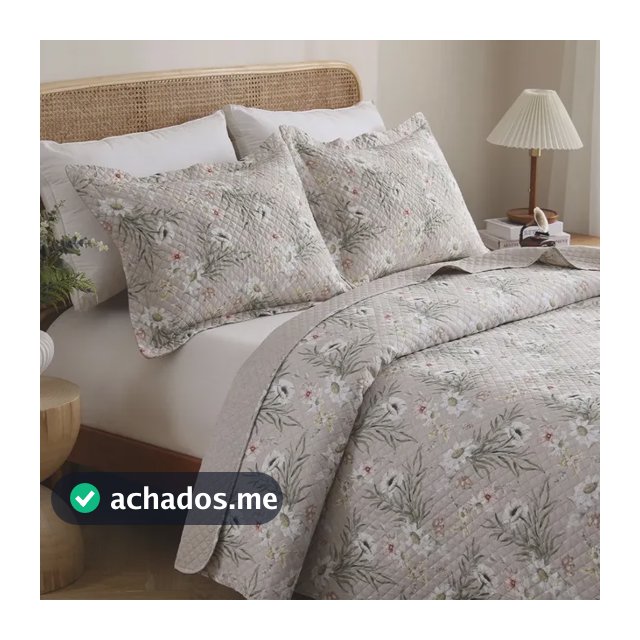 Kit Cobre Leito Colcha King 3 Peças Boutis Lisas Dupla Face Porta Travesseiro Aba Americana Alice Areia