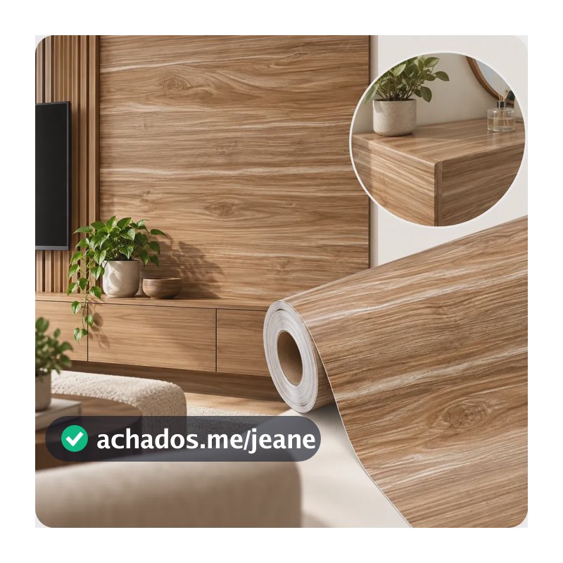 Papel De Parede Madeira Lavável Vinílico 3d Autocolante Nogueira