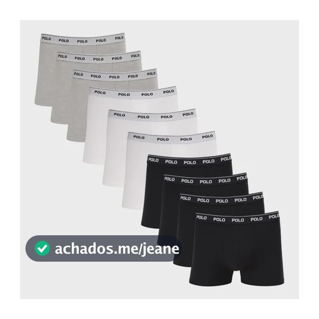 Kit 10 Cuecas Algodão Premium Polo Star Cotton Boxer Urban
