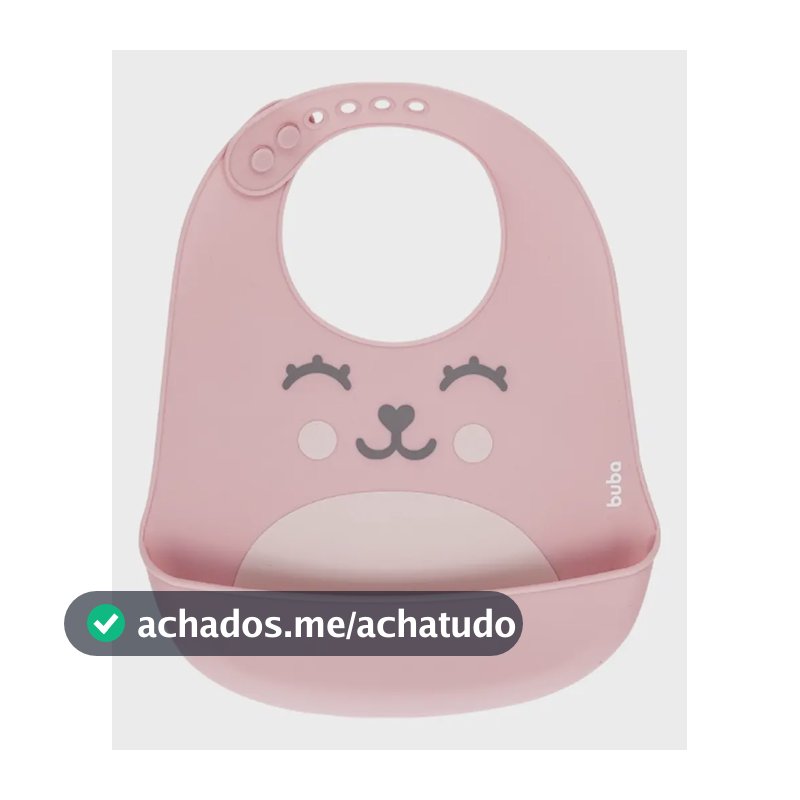 Babador Em Silicone Com Pega-migalhas Rosa Gumy Buba