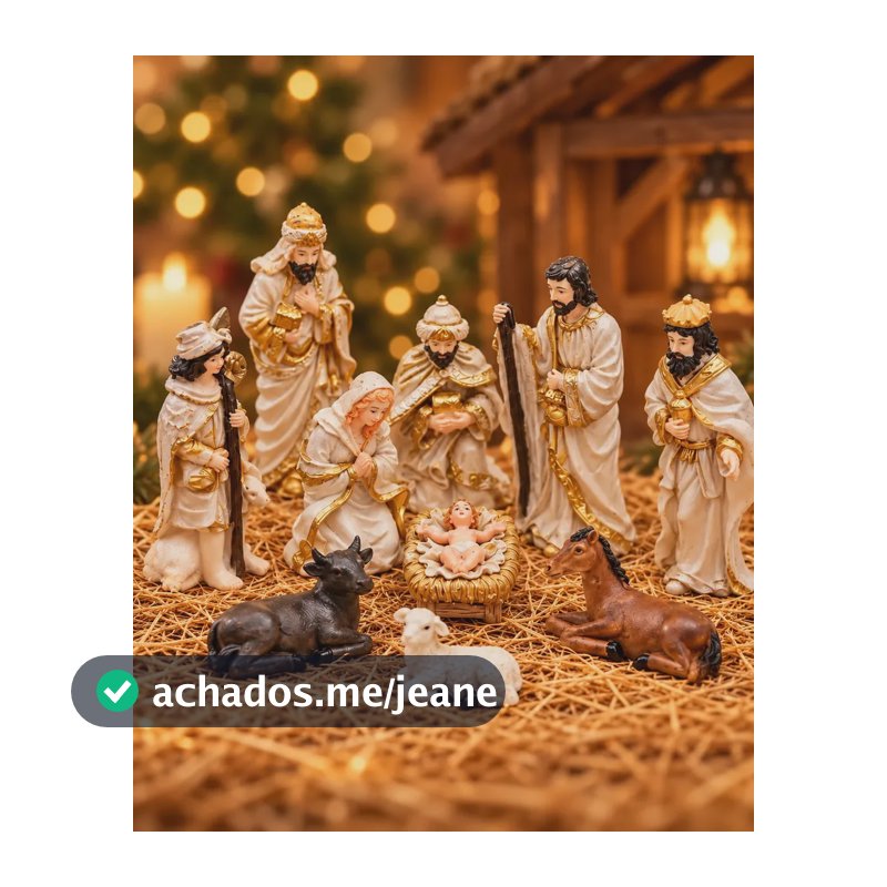Presépio Natalino Completo Figuras Sagrada Família Menino Jesus Reis Magos Anjo Pastor Animais Decoração De Natal Enfeite Religioso Pítia