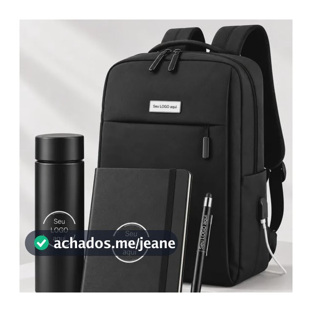Kit Executivo Mochila Garrafa Canet Bloco Personalizado Logo