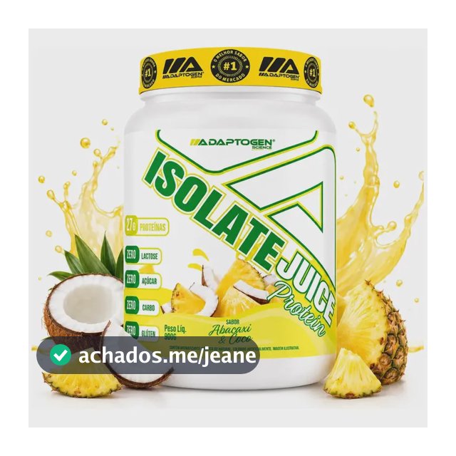Proteína Adaptogen Isolate Juice Em Pó Sabor Abacaxi E Coco X 900g