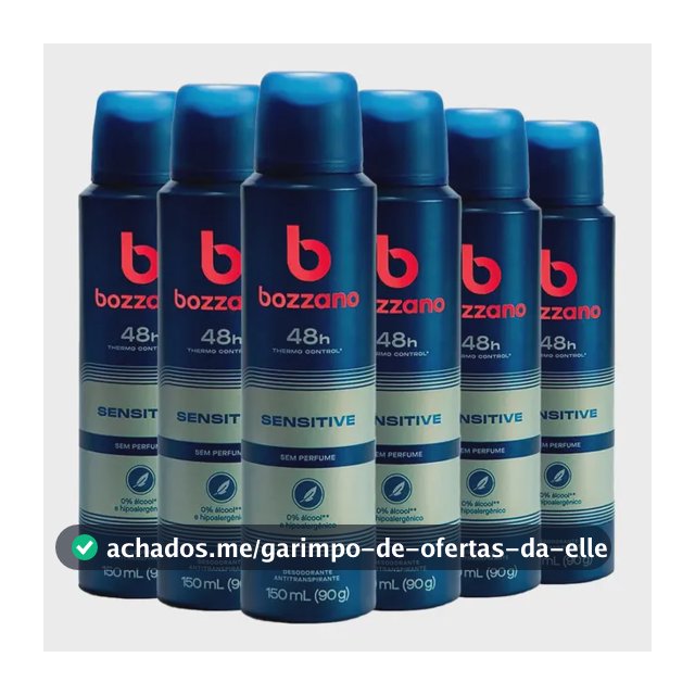 Kit Desodorante Aerosol Bozzano Sem Perfume 90g - 6 Unidades