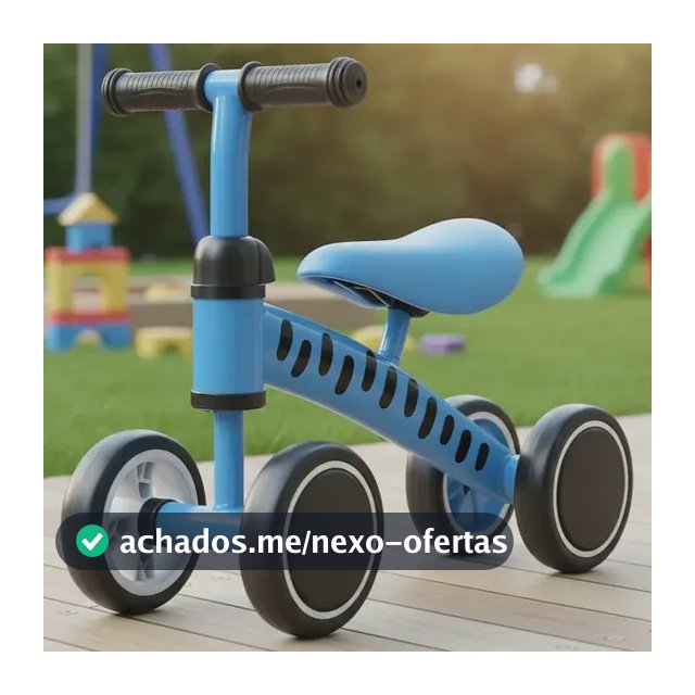 Bicicleta Equilíbrio Brinq Kids Sem Pedal Andador Infantil Azul 4 Rodas