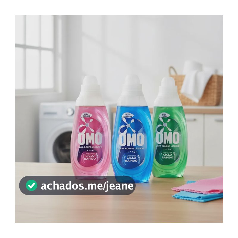 Kit 3 Lava Roupas Líquido Omo Ciclo Rápido 750ml Sortido