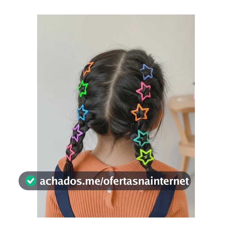 Kit 50unid Presilhas Estrela Colorida Tic Tac Cores Sortidas Coloridas/sortidas