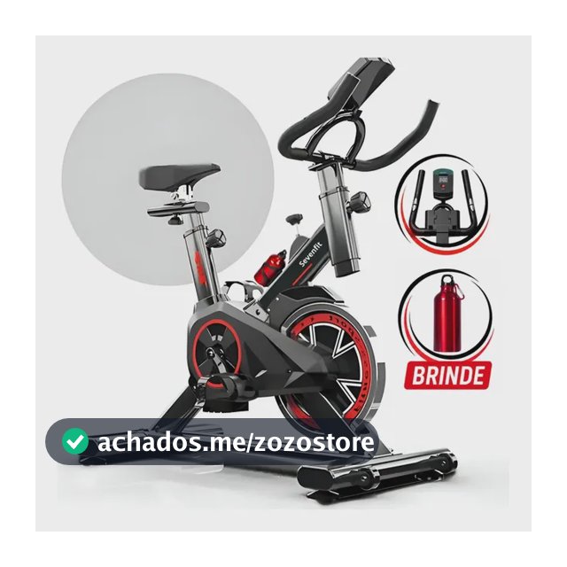 Bicicleta Ergométrica Bike Spinning 6kg Sensação Inércia Fitness Preto E Vermelho Sevenfit Para Cardio