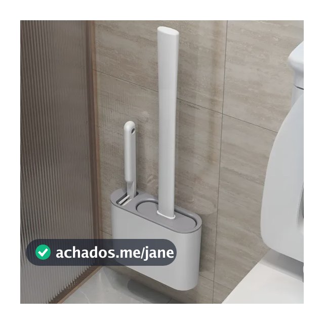 Escova De Silicone Para Vaso Sanitário 2 Em 1 Base De Banheiro Branco Preto