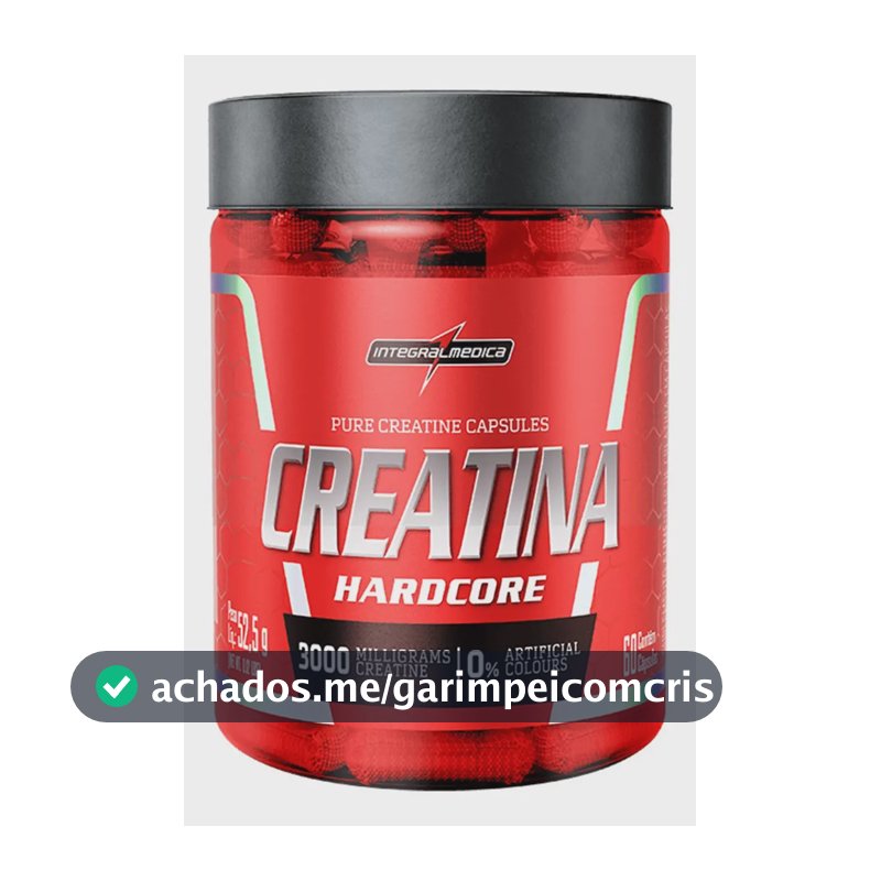 Creatina Integralmedica 100% Pura 60 Cápsulas - Aumento de Resistência e Desempenho para Atletas e Treinos Intensos