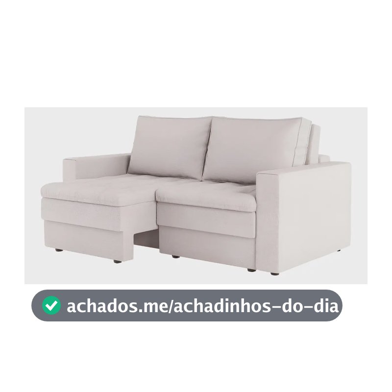 Sofá 3 Lugares Retrátil Berna Linho Cru 180 Cm