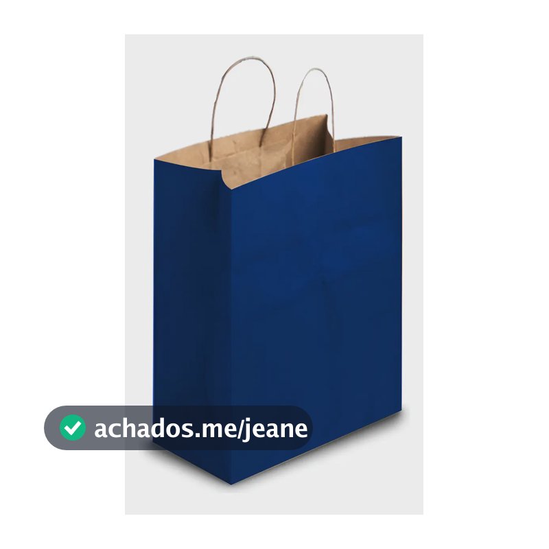 Sacola Para Presente Papel Kraft 34x24x11,5 C/25 Cor Azul Liso