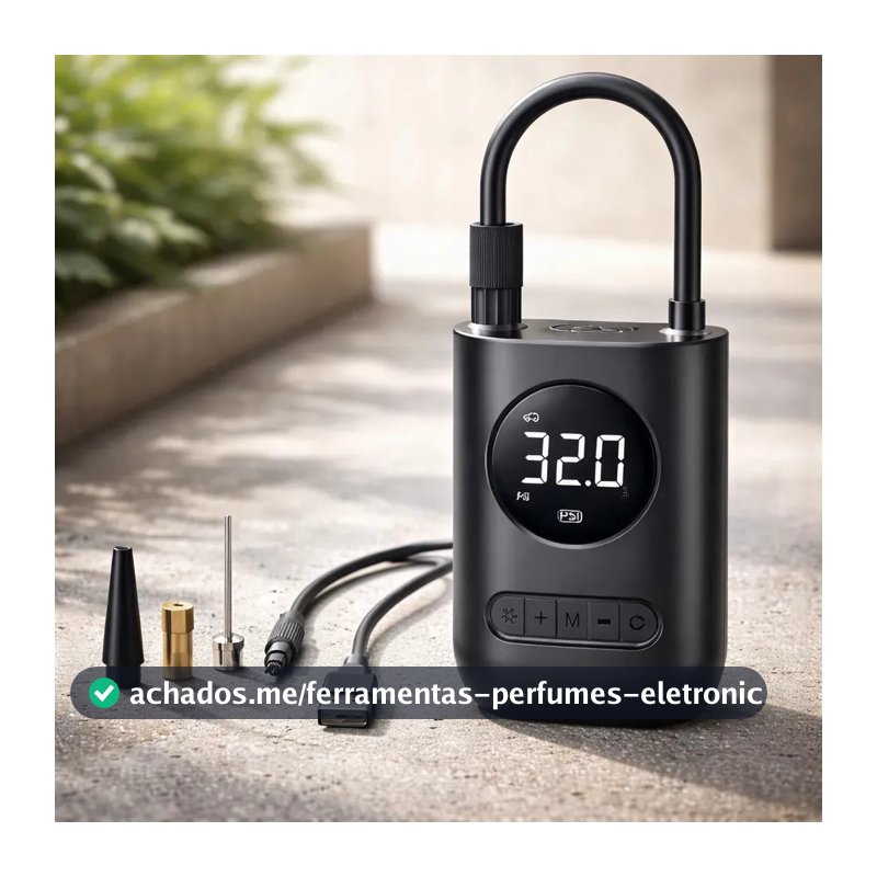 Mini Compressor De Ar Portátil Carro Moto Bicicleta Preto Monofásica