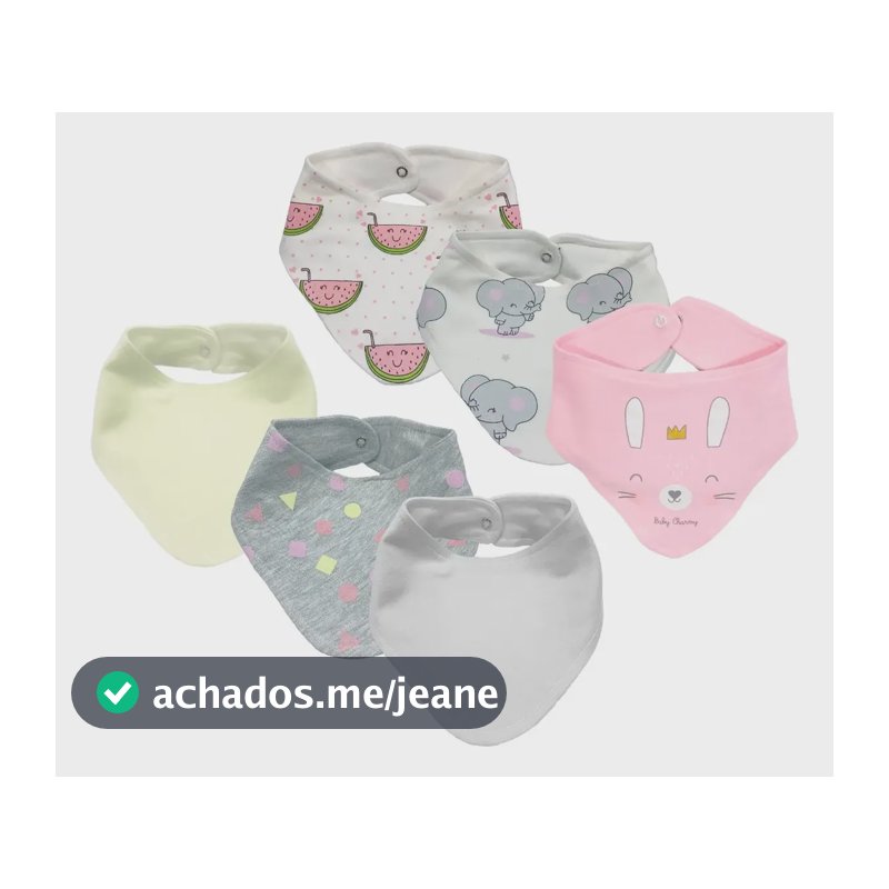 Babador Bandana Baby Charmy Suedine Dupla Camada Babador Bandana Menina Único