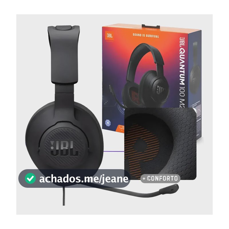 Headset Gamer Jbl Quantum 100m2 Com Microfone Para Ps5 Xbox Preto