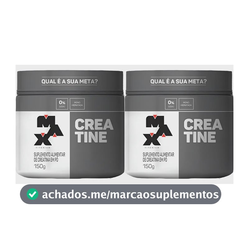 Combo 2x Creatina Pura 150g Pote - Kit Atacado Max Titanium Sem Sabor