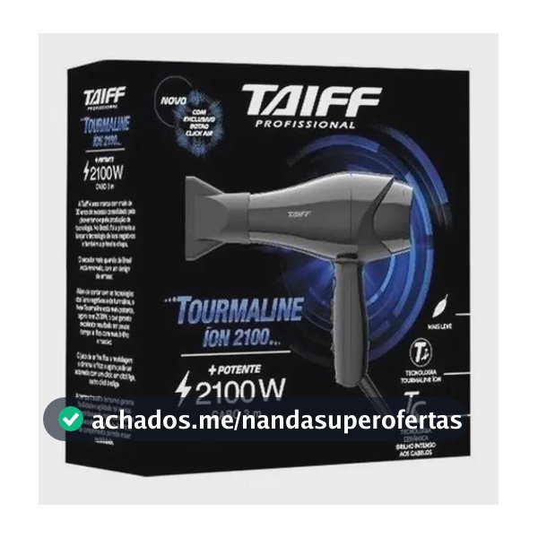 Secador Taiff Tourmaline Íon 2100W – Alta Performance Preto