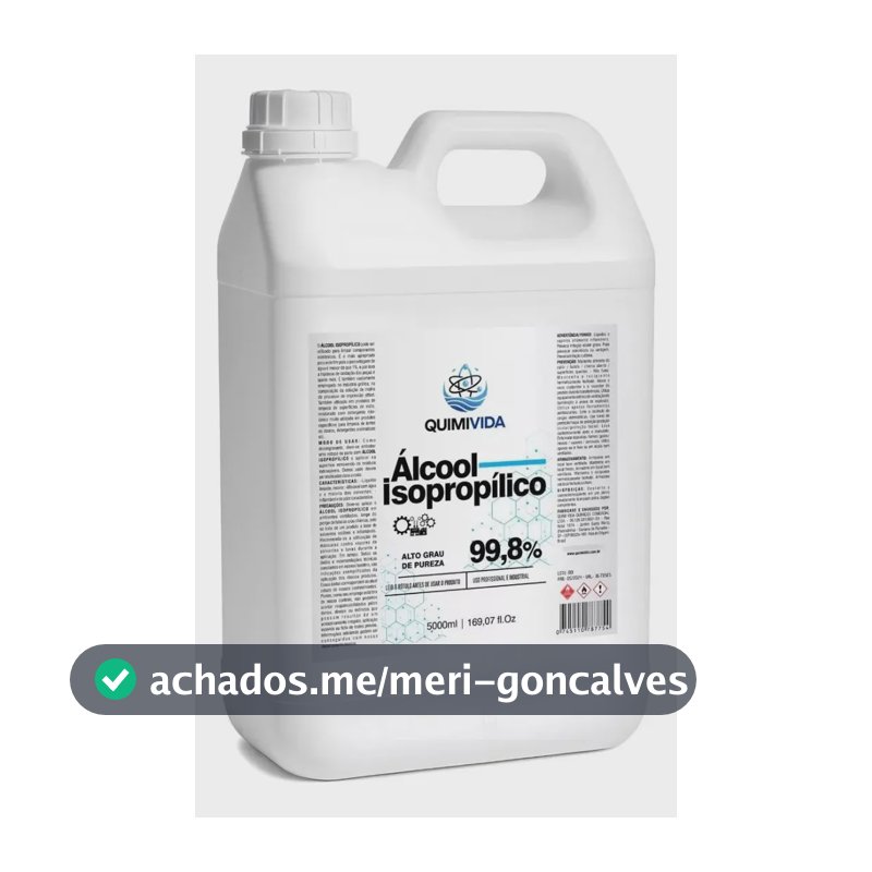Álcool Isopropílico Quimivida 5 Litros Puro Limpador Eletrônico Antiestático