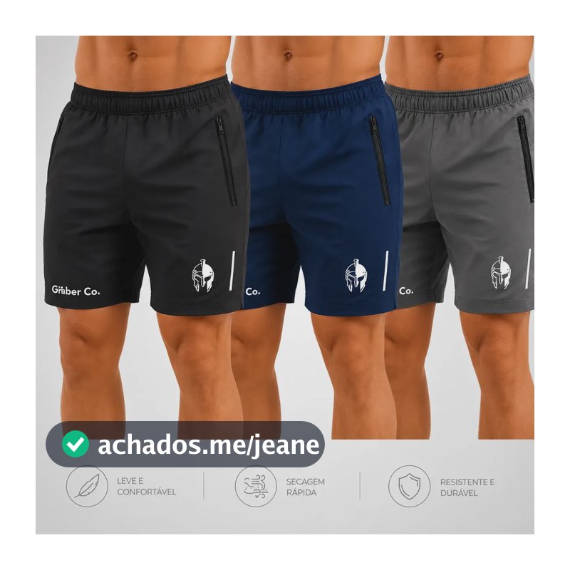 Kit 3 Bermuda Chimpa Masculina Para Academia E Preta Dia Dia Kit 1 Gg