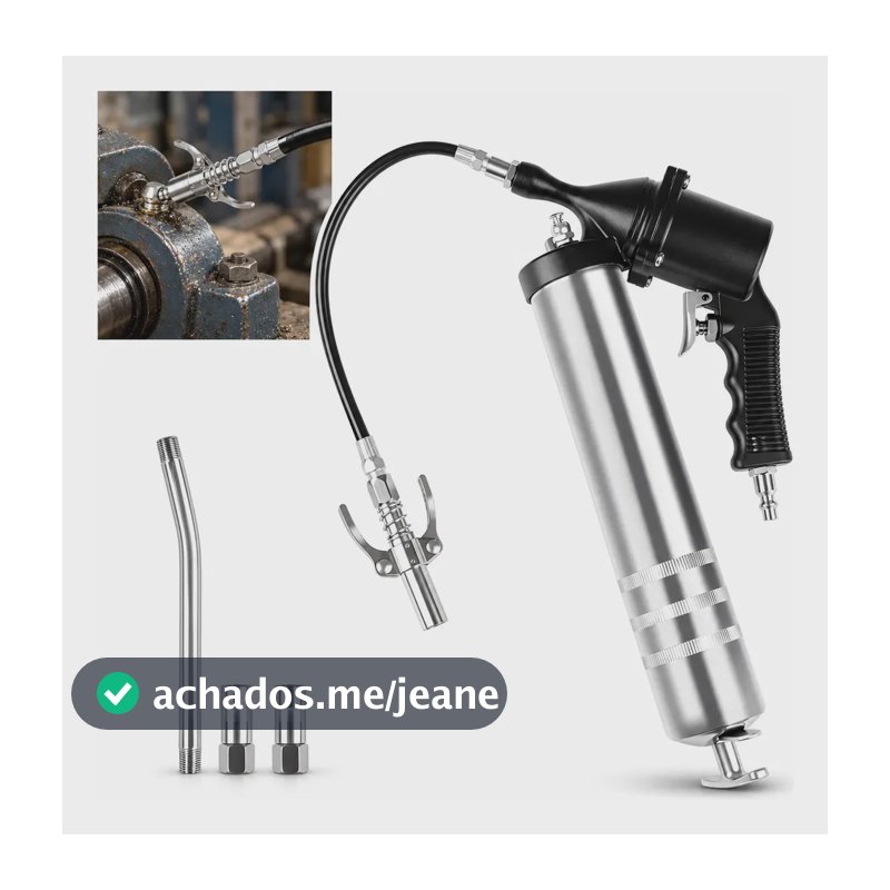 Engraxadeira Pneumática 600g Com Bico Acoplador E Mangueira