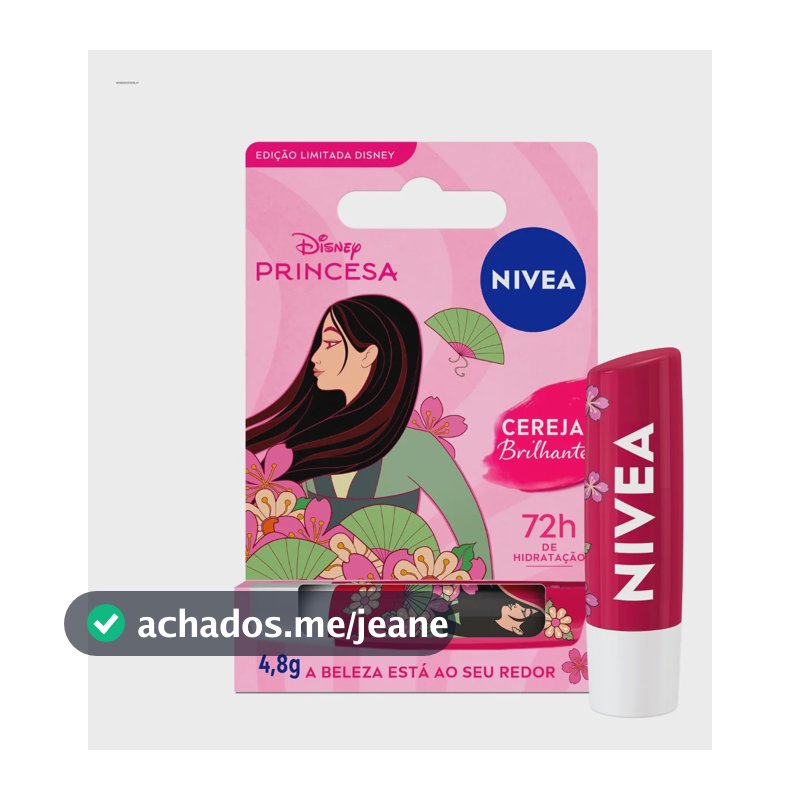 Nivea Hidratante Labial Cereja Brilhante Mulan Disney® 4,8g