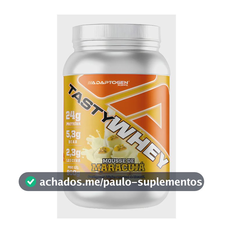 Suplemento Tasty Whey 3w Gourmet Whey Protein Adaptogen 900g Mousse De Maracujá