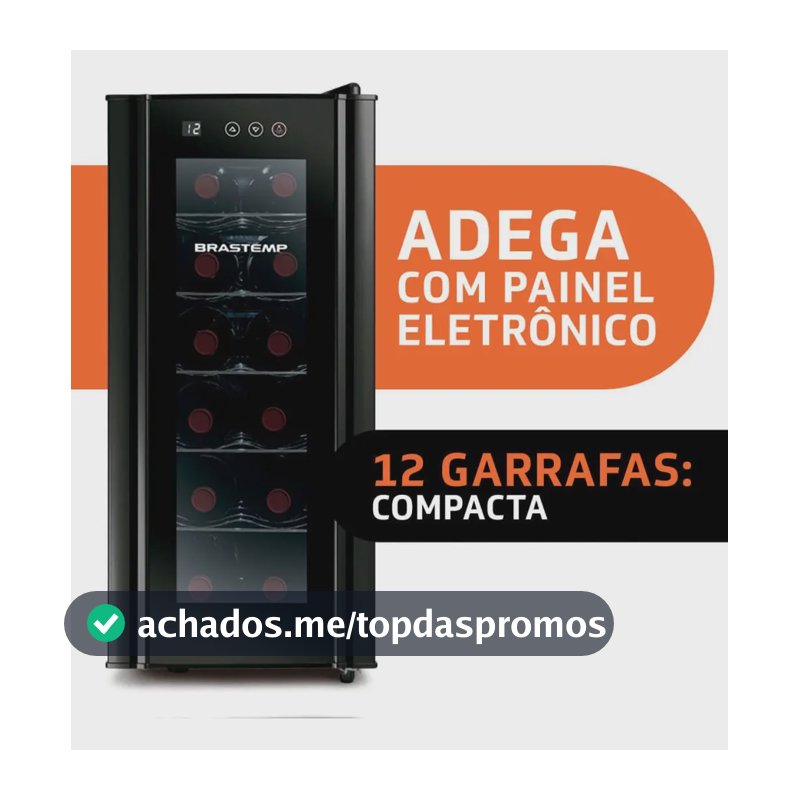 Adega De Vinhos Brastemp Para 12 Garrafas Com Painel Touch BZC12BE Preto