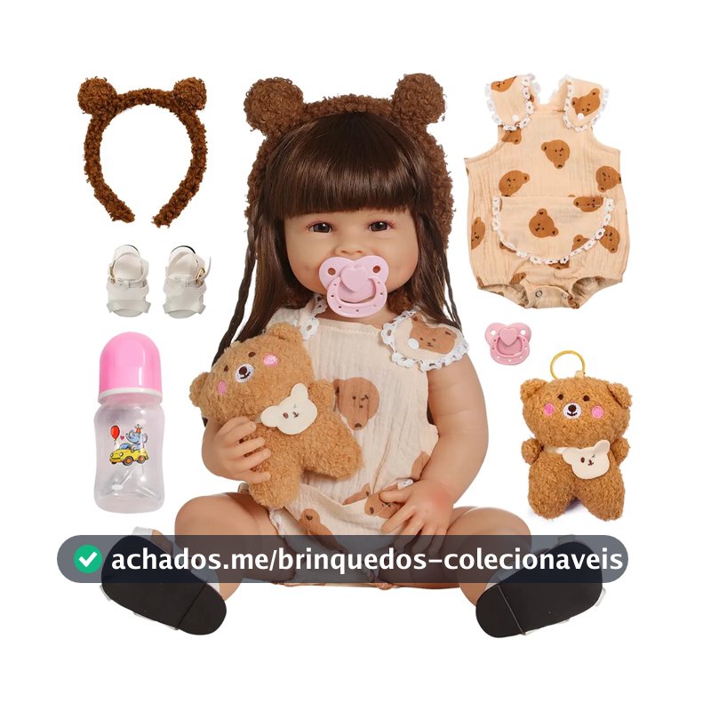 Brastoy Boneca Bebê Reborn Menina 48cm Pode Tomar Banho Realista-l1023