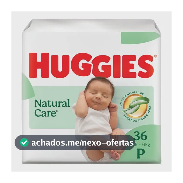 Huggies Fralda Descartável Premium Natural Care P 36 Unidades
