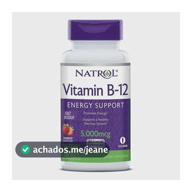 Vitamina B-12 (cianocobalamina) 5000 mcg x 100 comprimidos de vegetais