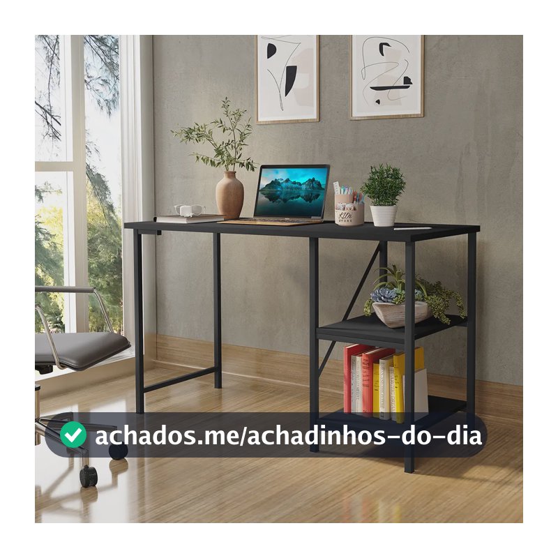 Escrivaninha Mesa Office Estudo Estilo Industrial Cor Preto 1,10m Klm Store