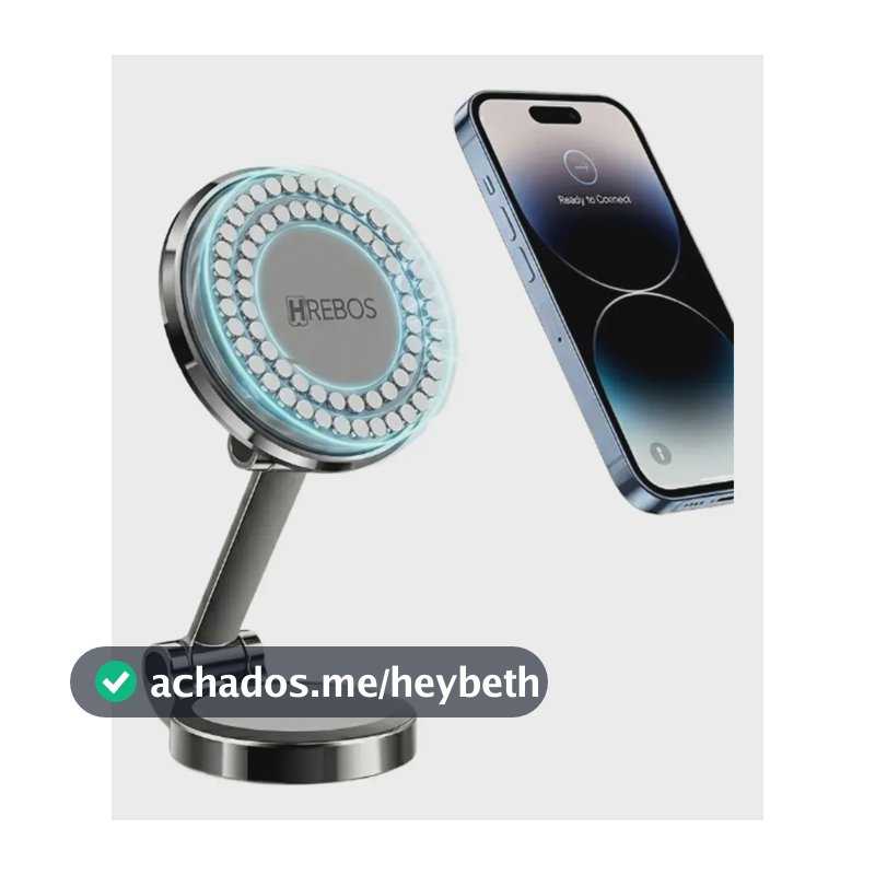 Suporte Celular Carro Magnético Rotativo 360° Ajustável Luxo